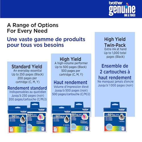Image of Brother Genuine LC5013PK 3-Pack Standard Yield Cyan, Magenta, and Yellow Ink Cartridges (for use with Work Smart 1260, 1360, and 1410 Printers)