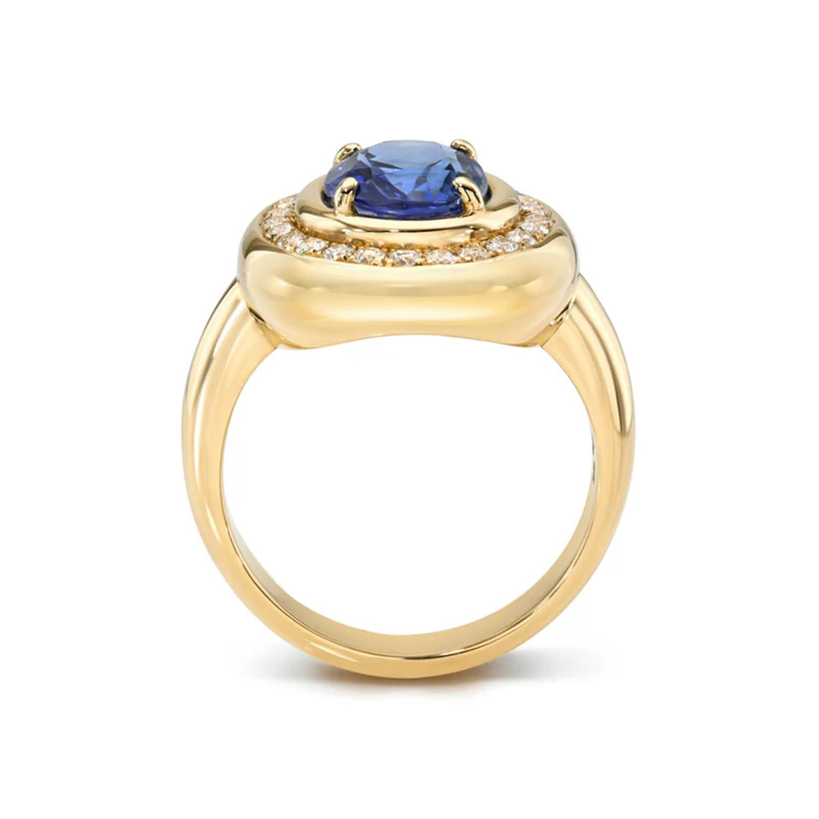Anillos de compromiso de oro amarillo de 9 quilates, 14 quilates y 18 quilates para mujer, anillo de 8 x 10 mm, zafiro creado de 3 quilates con moissanita