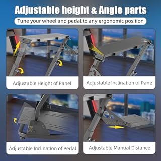 Grefinity Racing Wheel Stand，Height Adjustable Steering Wheel Stand Racing Simulator Cockpit for Logitech G920 G29 G923 G27 G25, Thrustmaster T300RS TX F458 T500RS T150 Xbox PS4 PS5 PC