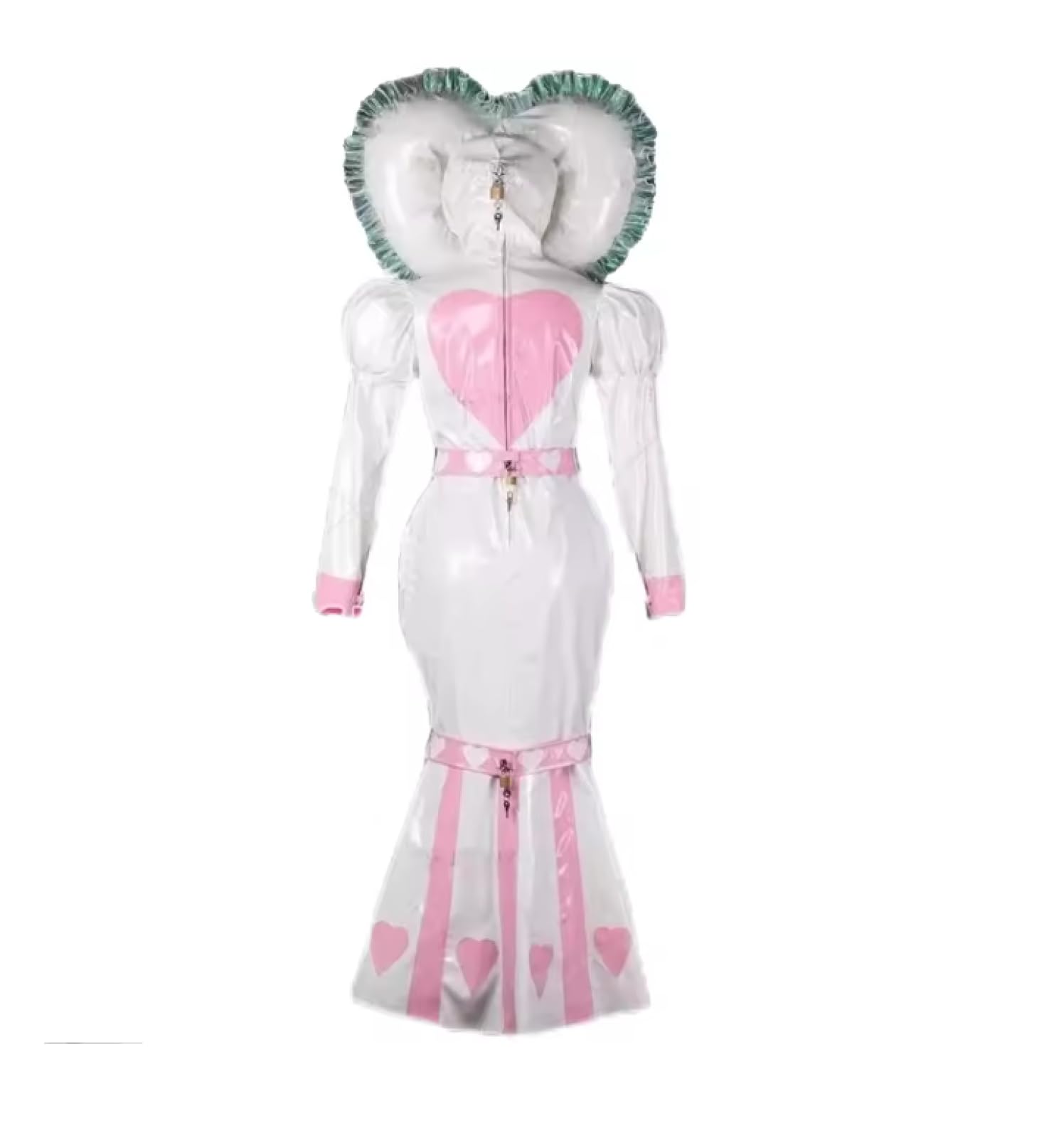 Ppengyyanhodshiop Girls Men Sissy Pvc Robe Lockable Dress Maid Cosplay Halloween Party Customizable,,Xxl