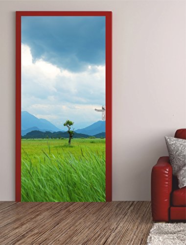 Preisvergleich Produktbild Türposter Murnauer Moos 87x200cm Türfolie Türtapete Alpen Natur 728TP