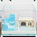 Bunny House Indoor, Wooden Pet Cage, 15.35x9.45x9.45 Inch Strong Build Gear, Window Door Tool, Stylish Ventilated Aid with Compact Design, Hut Helper for Hamster Gerbil Chinchilla Hedgehog and Ferret