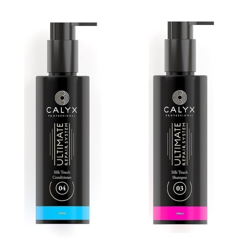 Calyx ProfessionalShampoo & Conditioner Combo - (200ml Each) Ultimate Hair Repair System Silk Touch - Reduces Hair Fall, Makes Hair Healthy