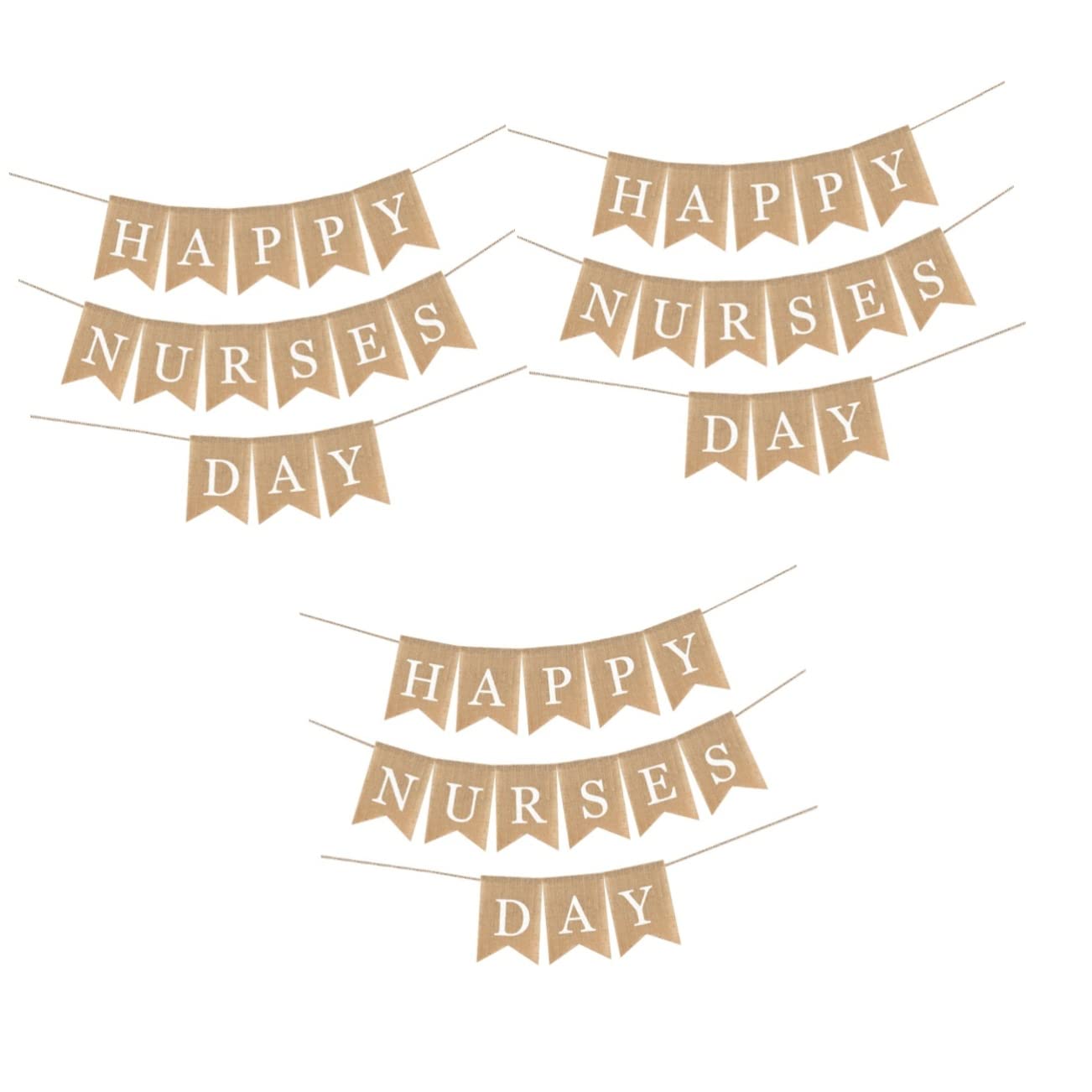 3stücke Wimpelkette Für Happy Day Retro Flagge Leinen Für Dekoration Von Partys Und Feiern Wiederverwendbar Für Und Außenbereiche