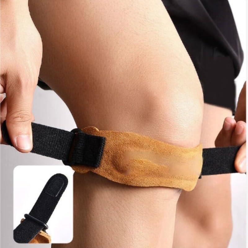 Exercise, protection Patellar Strap Knee Pads for Running Sports Protection Knee Guards Soft Cowhide for Fitness, cycling, running, playing football