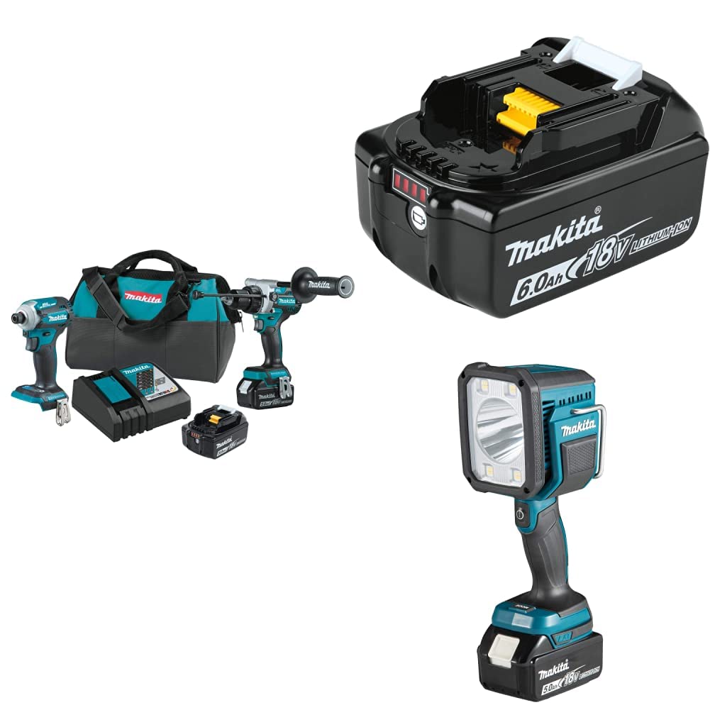 Makita XT288T 18V LXT Lithium-Ion Brushless Cordless 2-Pc. Combo Kit (5.0Ah) with BL1860B 18V LXT Li