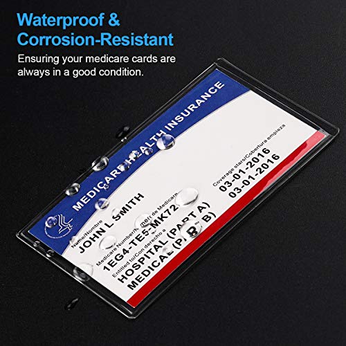 MaxGear New Medicare Card Holder Protector Sleeves, 12 Mil Clear PVC