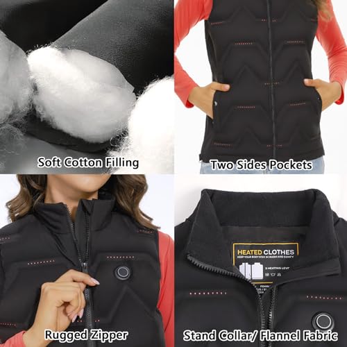 Vofuoti Heated Down Vest for Women With Battery Pack and 3 Heating Levels, Outdoor Heating Clothes - Thumbnail 5