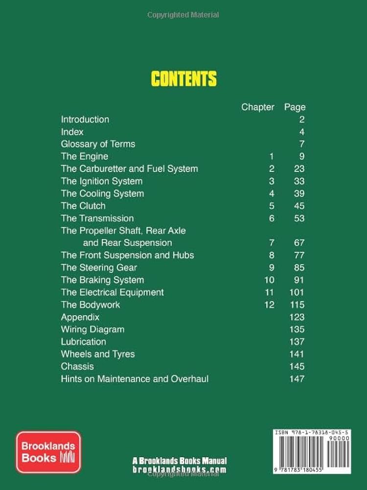 オースチンヒーレースプライトMark1 ワークショップマニュアル