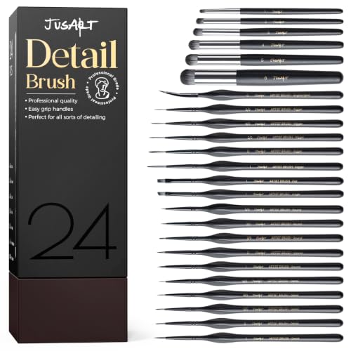 JusArt 10 Pcs Miniature Paint Brushes for Detail Model Painting（10%CC ID:21IGVLLCSPKF） - image 1