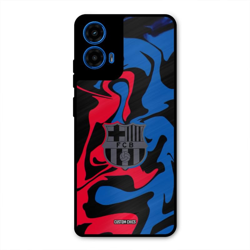 Image of PrintShield FC Barcelona Comic Back Cover for Moto G45, Shockproof Printed Phone Case with Soft TPU Sides & Anti-Slip Grip