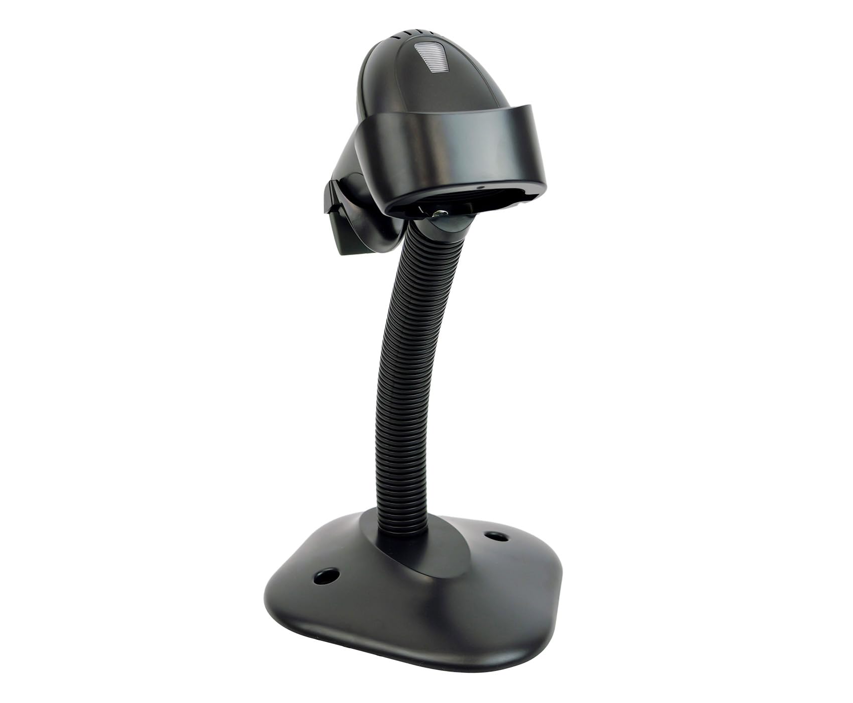 Automatyczny skaner kodów kreskowych, czytnik kodów kreskowych USB 1D, laserowy z głośnikiem, stojakiem, autoindukcją, czarny typu Plug and Play do Windows, Mac, Linux, PC, laptop HD42A
