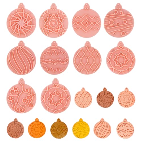10 Pcs Christmas Cookie Cutters and Biscuit Cutters - Balls Shape Cookie Stamp for Baking and Decorations A8YQYZMJ