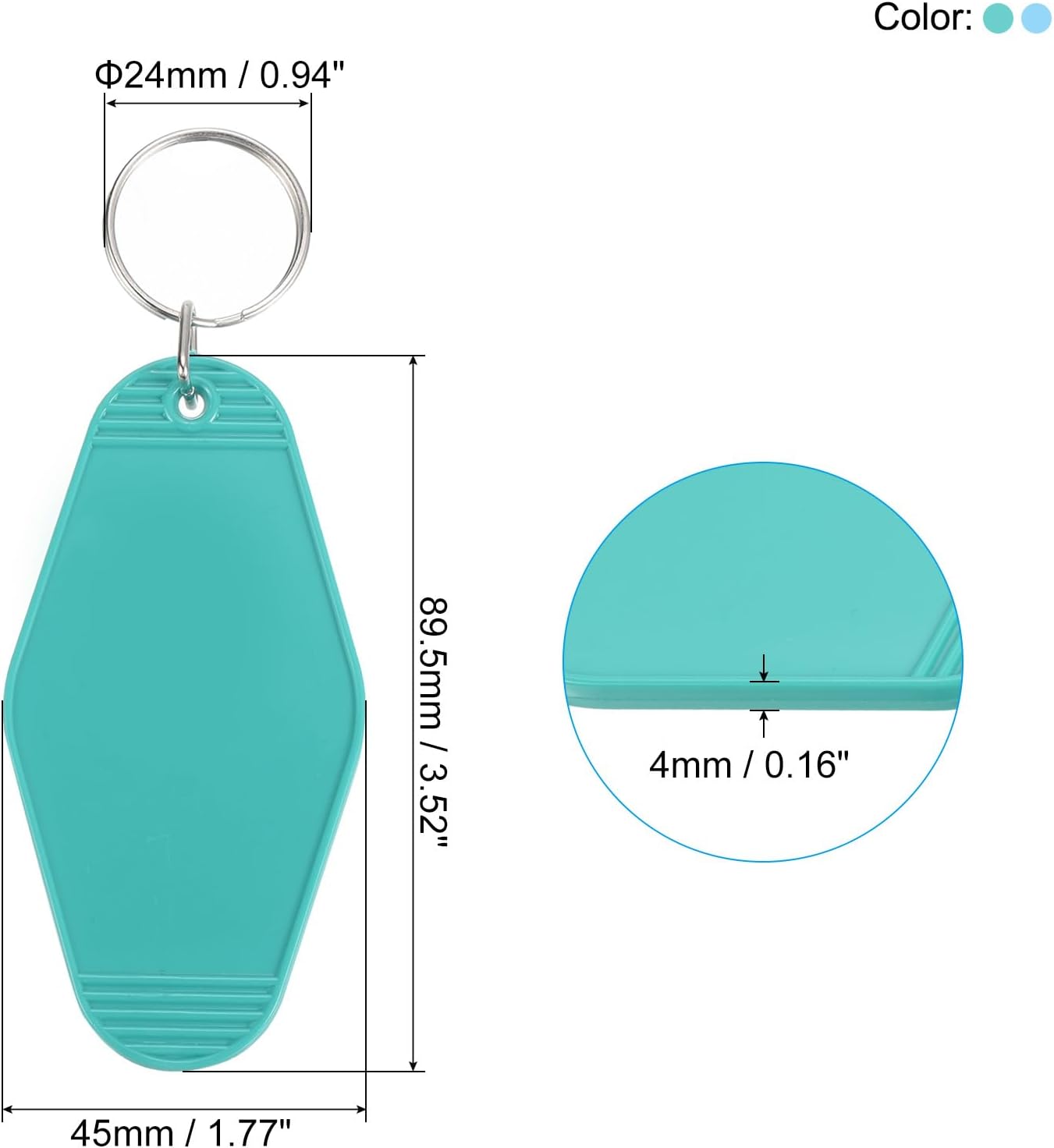 PATIKIL Vintage Motel Keychain, Blank Hotel Keychains Rhombus Retro Key Tag for DIY Crafts Ornament Luggage Labels Tags - Image 2