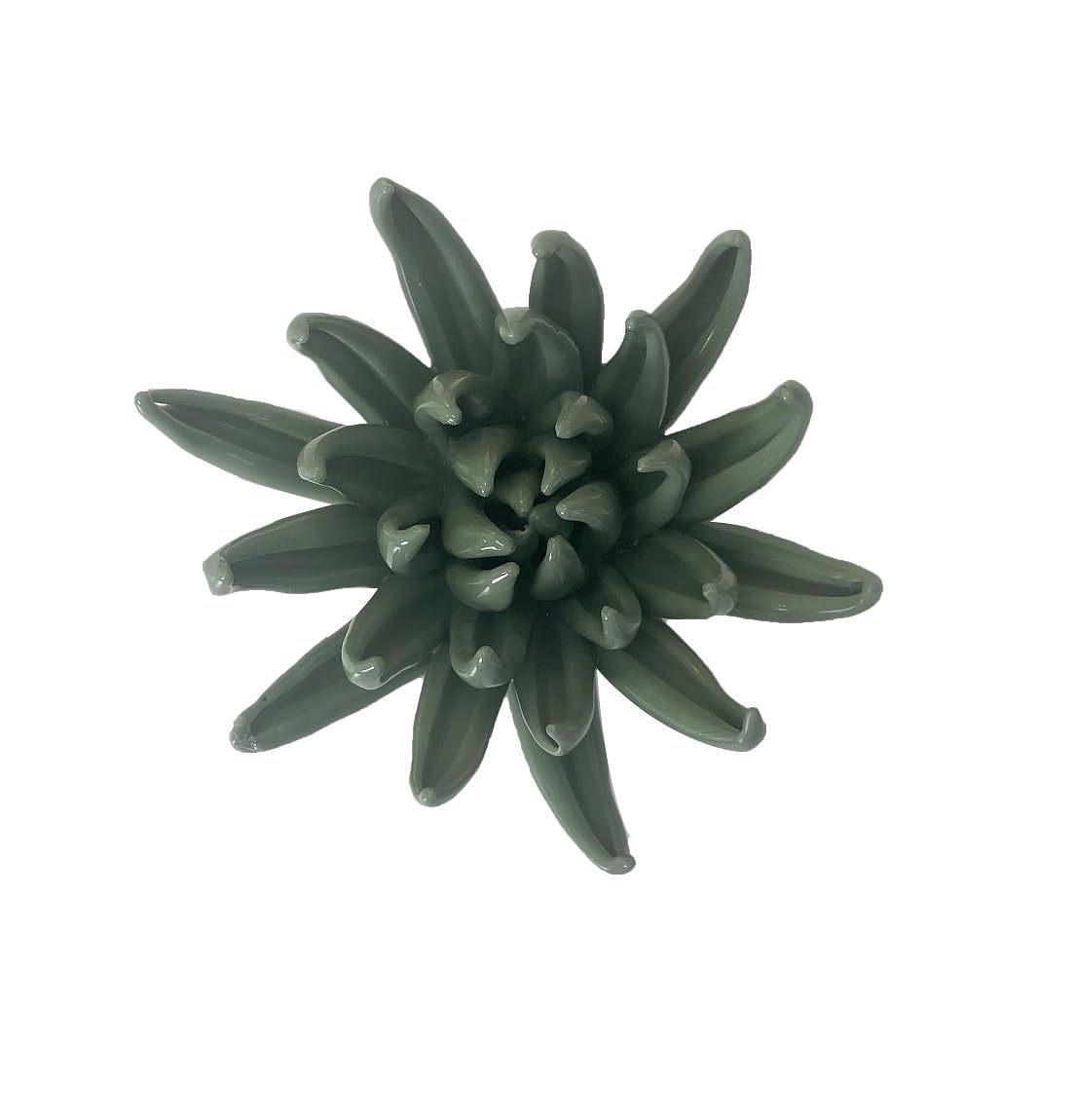 AMERRY Chrysanthemum, 3.54" Ceramic Flower Wall Art, Artificial Flower Wall Sculpture，Handcrafted 3D Hanging Porcelain Flowers,3D Wall Hanging Decor,Porcelain Flower Wall Décor for Home (Dark Green)
