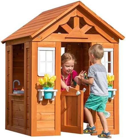 Backyard Discovery Timberlake 100% Cedar Wood Playhouse | Outdoor...
