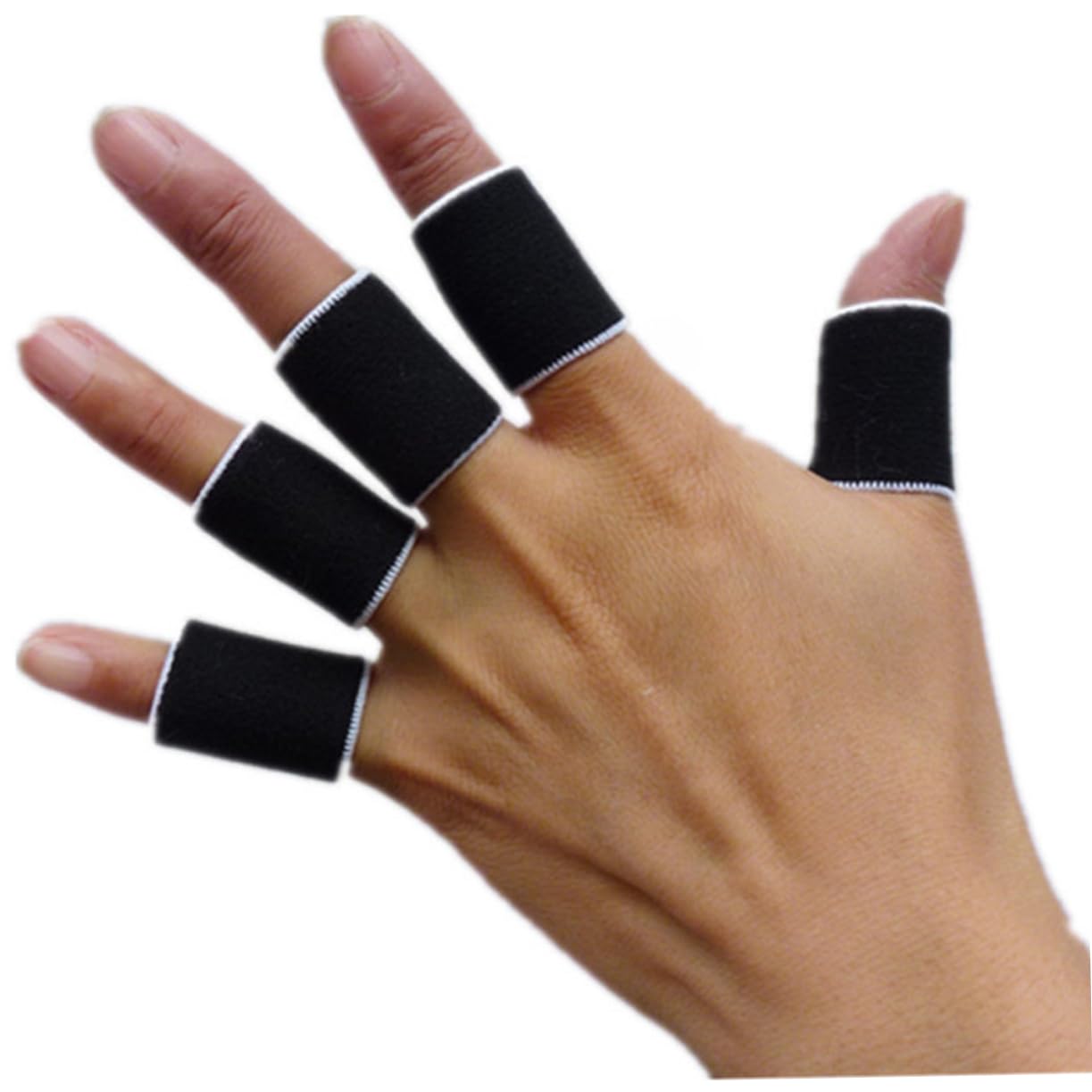 Gogogmee Sports Finger Sleeves 4 Sets Nylon Elastic Protectors for Volleyball Basketball Badminton Comfortable Universal Fit