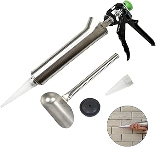 Grouting Tool, Hand Caulking Guns, Cement Grout Mortar Caulk Pointing Grouting Gun, Mortar Pointing Grouting Gun Cement Spray Applicator Tool w/ 2 Nozzle