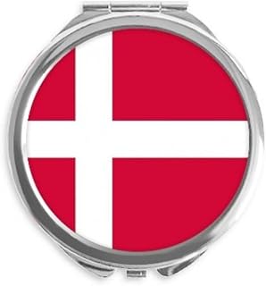 Denmark National Flag Europe Country Hand Compact Mirror Round Portable Pocket Glass