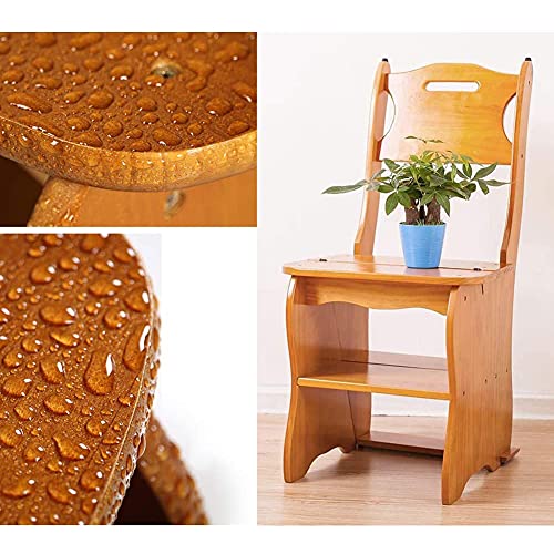 Chaise d'échelle de bibliothèque pliante en bois à 4 marches - 7