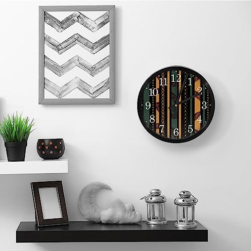 Horloge murale silencieuse à quartz et sans tic-tac avec design élégant à rayures