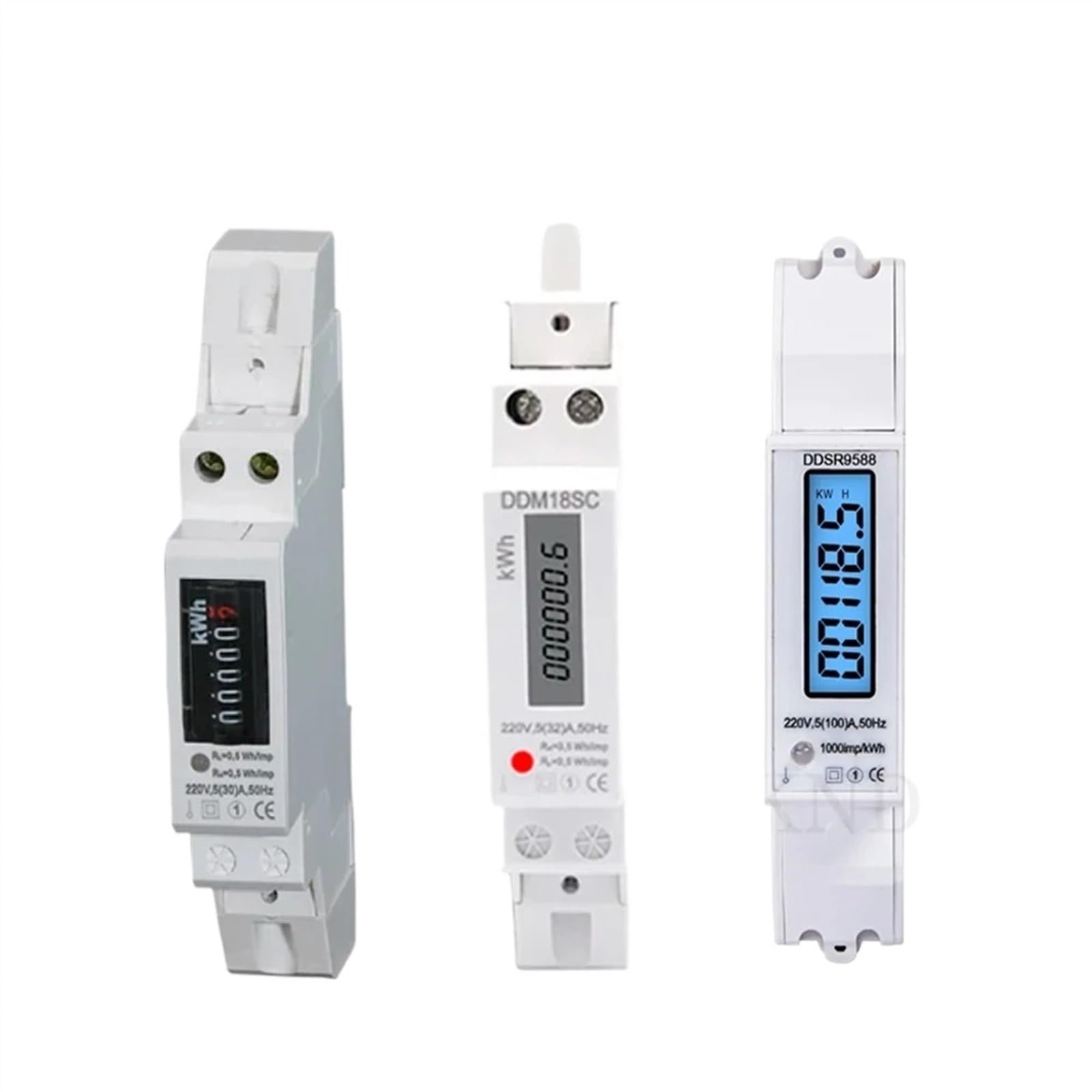 1P cyfrowy watomierz, woltomierz, amperomierz, podświetlenie LCD, wyświetlacz, szyna DIN, miernik KWH, AC 230 V, 5-100 A, RS485 (cyfrowy z światłem)