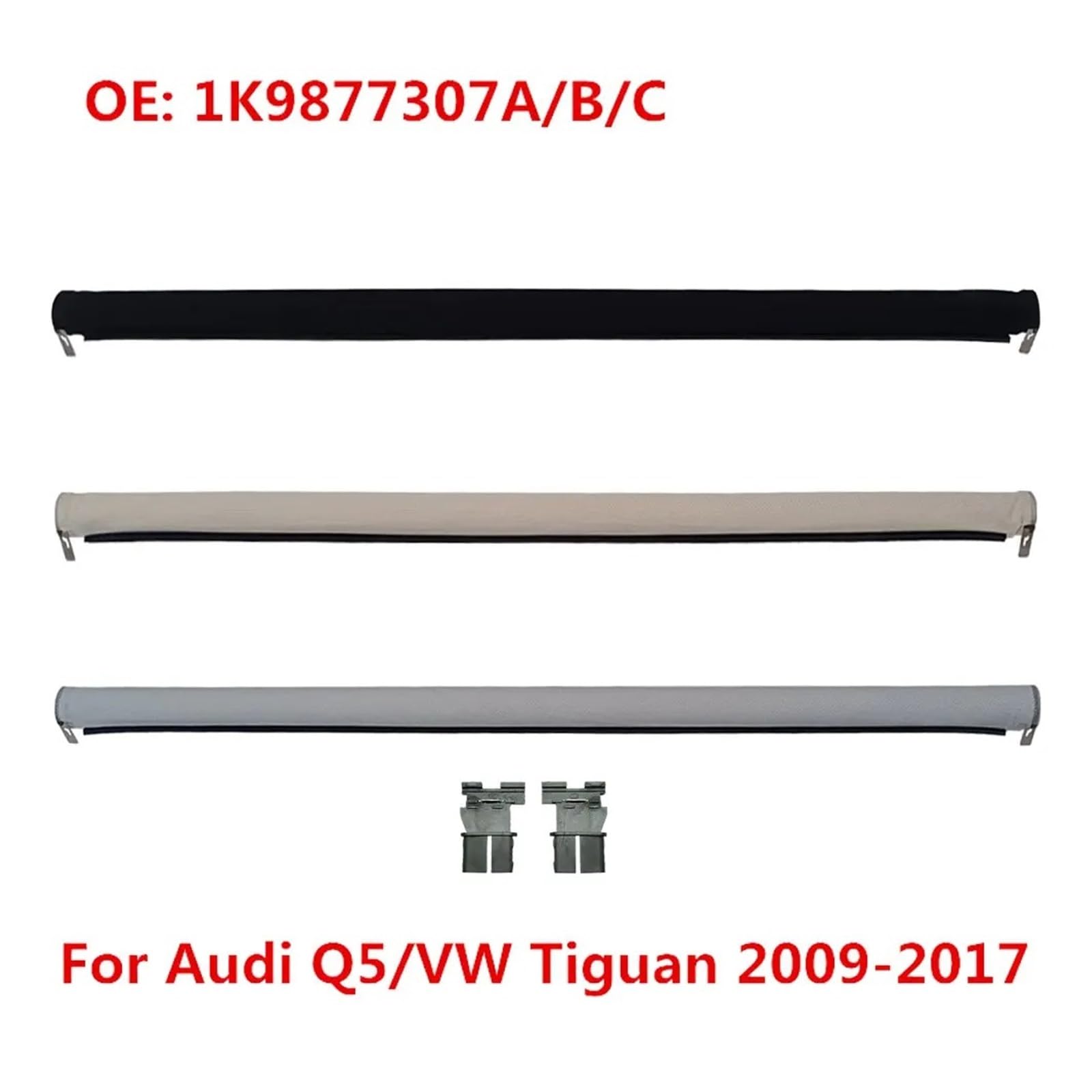 Calza parasole auto Per Q5 Per VW Per Tiguan Per Touran Per Golf Per Variant Auto Panorama Tetto Apribile Parasole Tende A Rullo Tenda Tendina Auto Laterale(Nero)