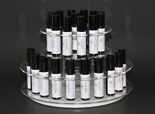 Essential Oil Carousel Storage Display Rack for 5ml Bottles - 2 Tiered - Black