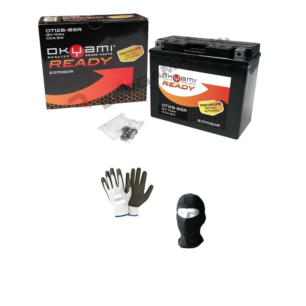 COMPATIBILE CON YAMAHA XJ 6 S Diversion (RJ191/RJ229) (20S/36B) 600 2009-2015 BATTERIA GIA' PRONTA CARICA SIGILLATA OKYAMI OT12B-BSR BATTERIE ATTIVE 10 AH AMPERE 12 VOLT 150X70X130 MM