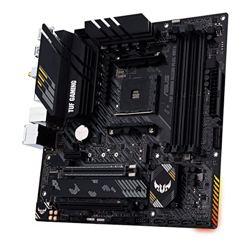 TUF Gaming B550M-PLUS WiFi II, Scheda Madre Gaming AMD microATX, Socket AM4, DDR4, PCI 4.0, LAN Realtek 2.5Gb, WiFi 6 (802.11ax), 2 M.2, 4 SATA 6GB/s, 2 USB 3.2 Gen 2, Aura Sync RGB, Nero - Scheda madre - Immagine 2