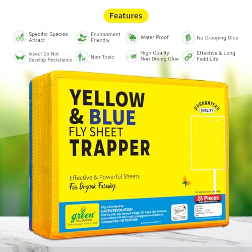 Image of ECO Sticky Trap /Insect Trap /for Garden & Farm to Control Whitefly, Thrips, Aphids, Jassids Pack of 1.