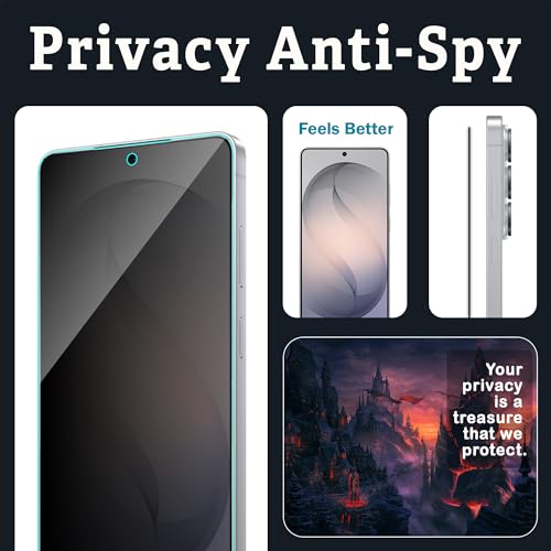 Image of ArmourPro Privacy Tempered Glass for Samsung Galaxy S26 Ultra - Anti Spy Anti Peeping Screen Protector, Edge-to-Edge Full Coverage, 9H Hardness with Cable Protector | Black