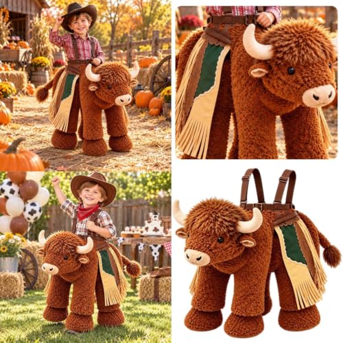 VNKFHMSWQ Highland Bison Role-Playing Costume, Ride-On Plush Bison Outfit - image 7