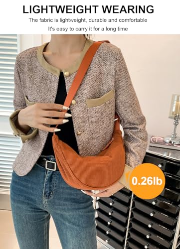 Crescent Bag Crossbody, Corduroy Crossbody Bags for Women, Mini Crossbody Bag Travel Sling Bag3