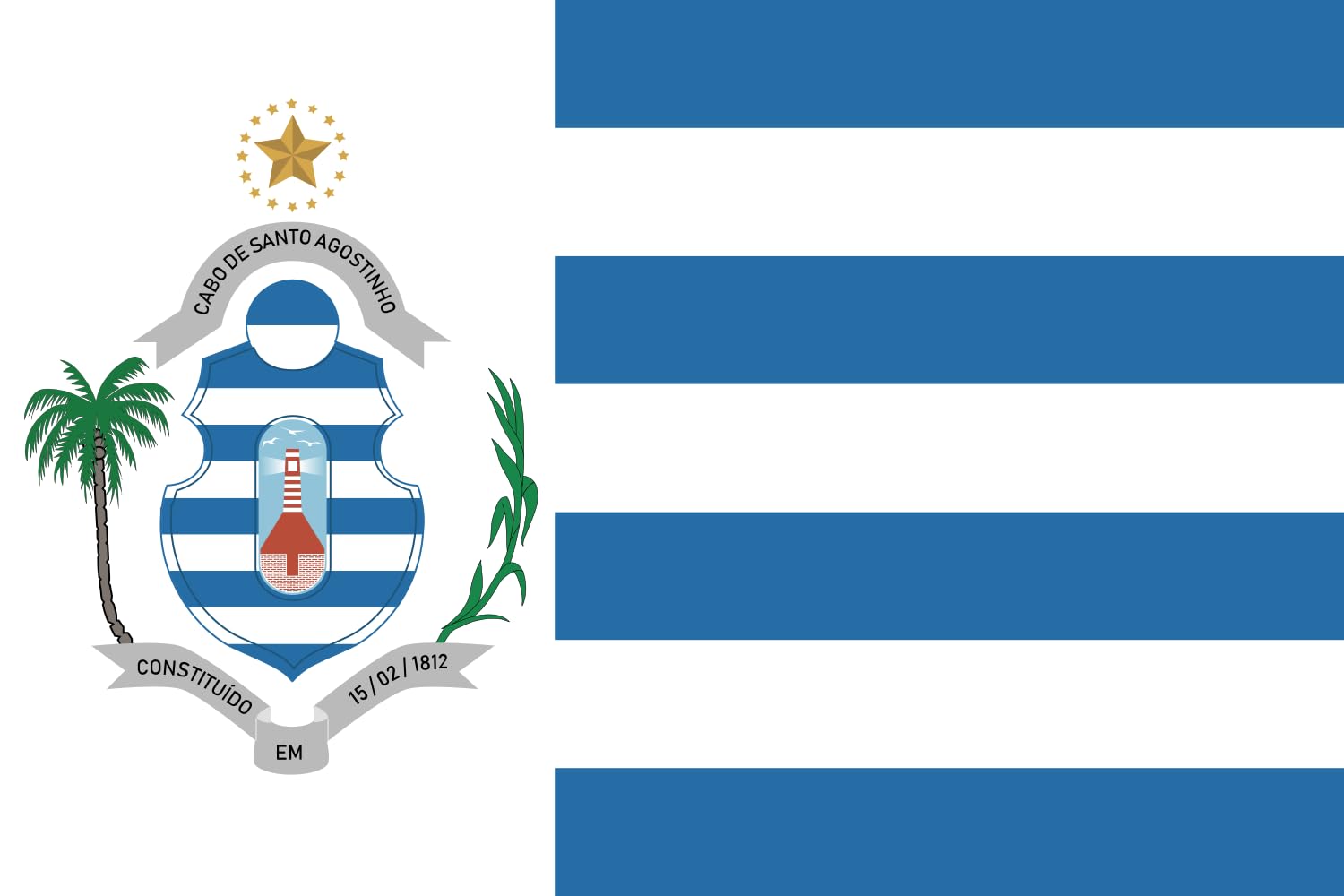 Drapeau large Cabo de Santo Agostinho officiel du Municipio