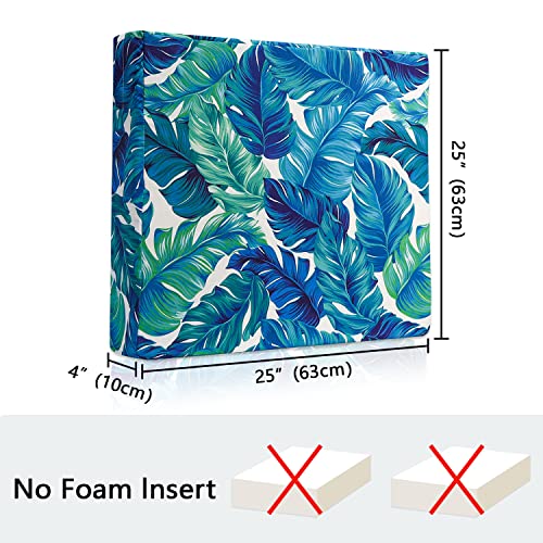 Patio Cushion Covers Replacement 2 Pack Waterproof Outdoor Cushion Slipcovers Deep Seat Patio Chair Cushions With Zipper And Tie Patio Garden Chair Sofa Wicker (25X25X4 In (2 Pack), Tropical Leaf) #TOP4