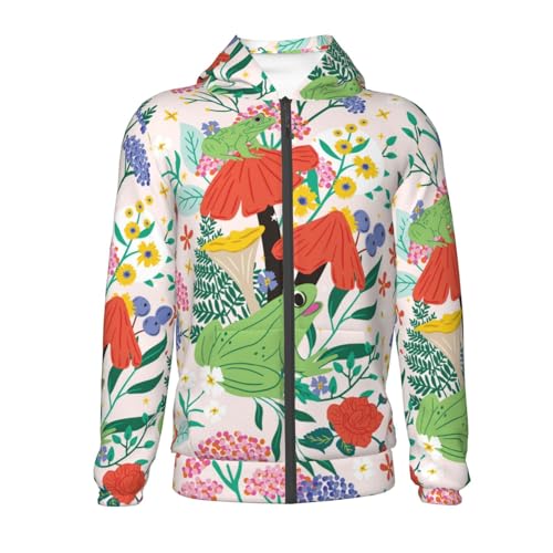 Mushroom and Frogs Kid Hoodies Boys Zip Up Sweatshirts Girls Pullover with Pocket2