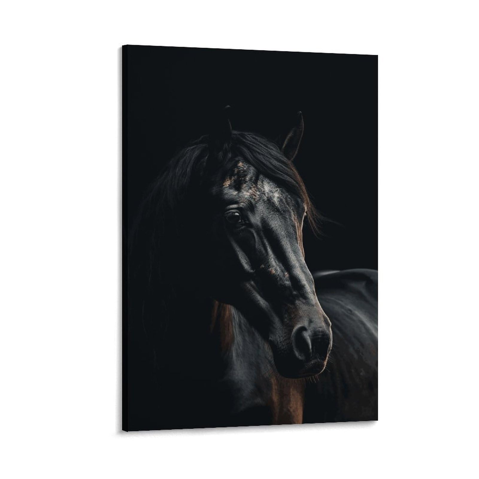 Canvas Wall Art for Living Room 16"x24" Modern Artwork Painting Pictures Hanging Canvas Prints A Dark Horse Aesthetic Wall Art for Bedroom Bathroom Office Wall Art Print Decor A Dark Horse Canvas Wal