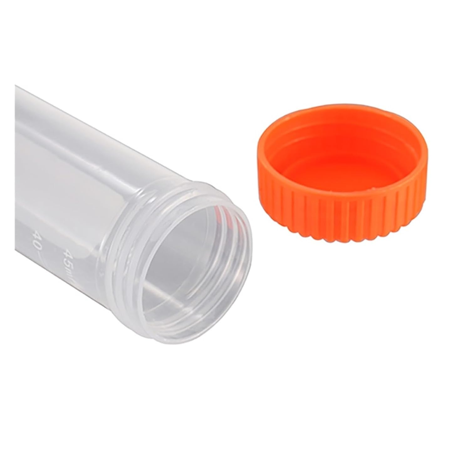 Plastic Centrifuge Tube 25Pcs/Bag 50ml Free-Standing Centrifuge Test Tube Plastic Screw Cap Flat Bottom with Scale