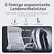 MELOKEA Bürostuhl Ergonomisch mit Verstellbare Kopfstütze, Schreibtischstuhl aus Mesh, Bürostuhl 200kg, Klappbare Armlehnen, Breites Sitzkissen, Wippfunktion, EN 1335 Computerstuhl, Desk Chair, Grau