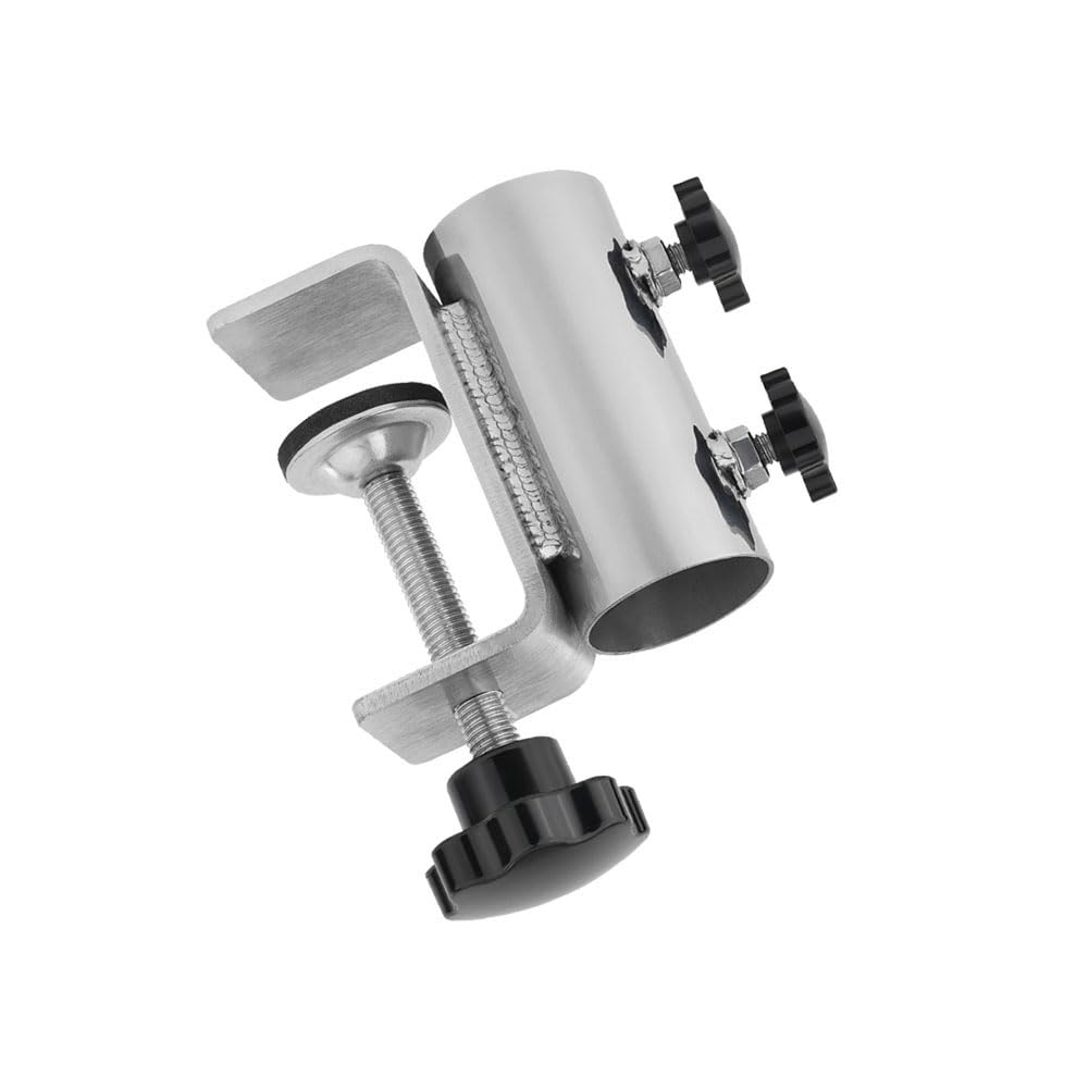 Heavy Duty Upgraded Stainless Steel Umbrella Clamp?Outdoor Umbrella Holder,Parasol Holder,Patio Umbrella Stand Clip,Attaches to Post Railing,BenchesCourtyard Balcony