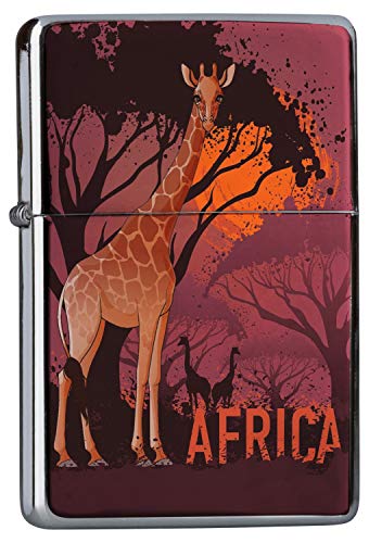 Briquet Chromé Essence Steppe Motif Girafe Savane d’Afrique Rarement Imprimé Cover