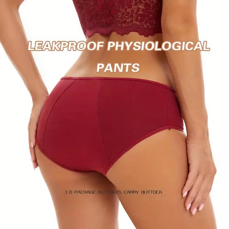 Braguitas Menstruales para Adolescentes de Algodón a Prueba de Fugas Transpirables Suaves Cómodas para Posparto para Flujo Abundante Paquete de 6 Multicolor M