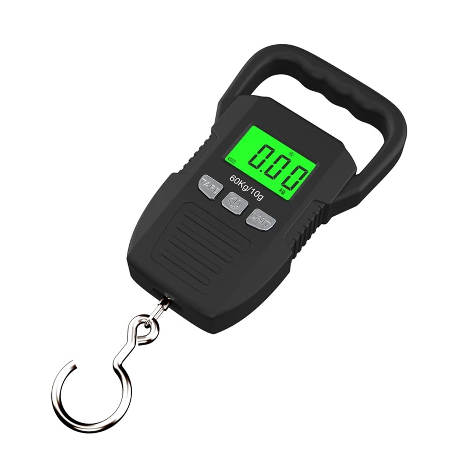 Báscula Colgante Digital LCD Negra De 60kg/10g Báscula De Gancho De Grúa Recargable Por USB Portátil Equipaje De Mensajería Herramientas De Equilibrio De Pesaje For El Hogar