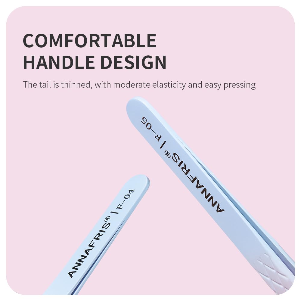 4Pcs Pinzette per Estensioni delle Ciglia Pinzette di Precisione Curve Pinzetta per Ciglia Easy Fan Individuali Ciglia Tweezers Professionisti(F01+02+06+09)