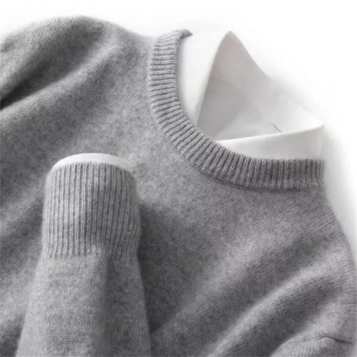 Men's Business Wool Round Neck Knitted Pullovers Casual Warm Long Sleeve Sweater2