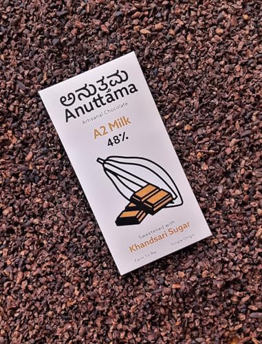 Image of ANUTTAMA Dark Chocolate Combo 50g x 2 Rakhi Special | Raksha Bandhan Handmade Date & A2 Milk Chocolate Bar | Natural Intense Dark Chocolate Premium Gift Pack