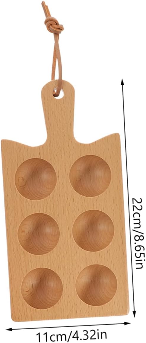 UPKOCH Wooden Egg Tray Egg Organizer Six Compartments for Refrigerator and Desktop Storage for Home and Reliable Design