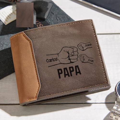 VEELU Custom Wallet for Men, Personalized Photo Wallets for Men, Gifts for Dad Birthday Gifts Customized Photo Leather Wallets for Men Dad Husband Boyfriend Son from Daughter Son Wife2