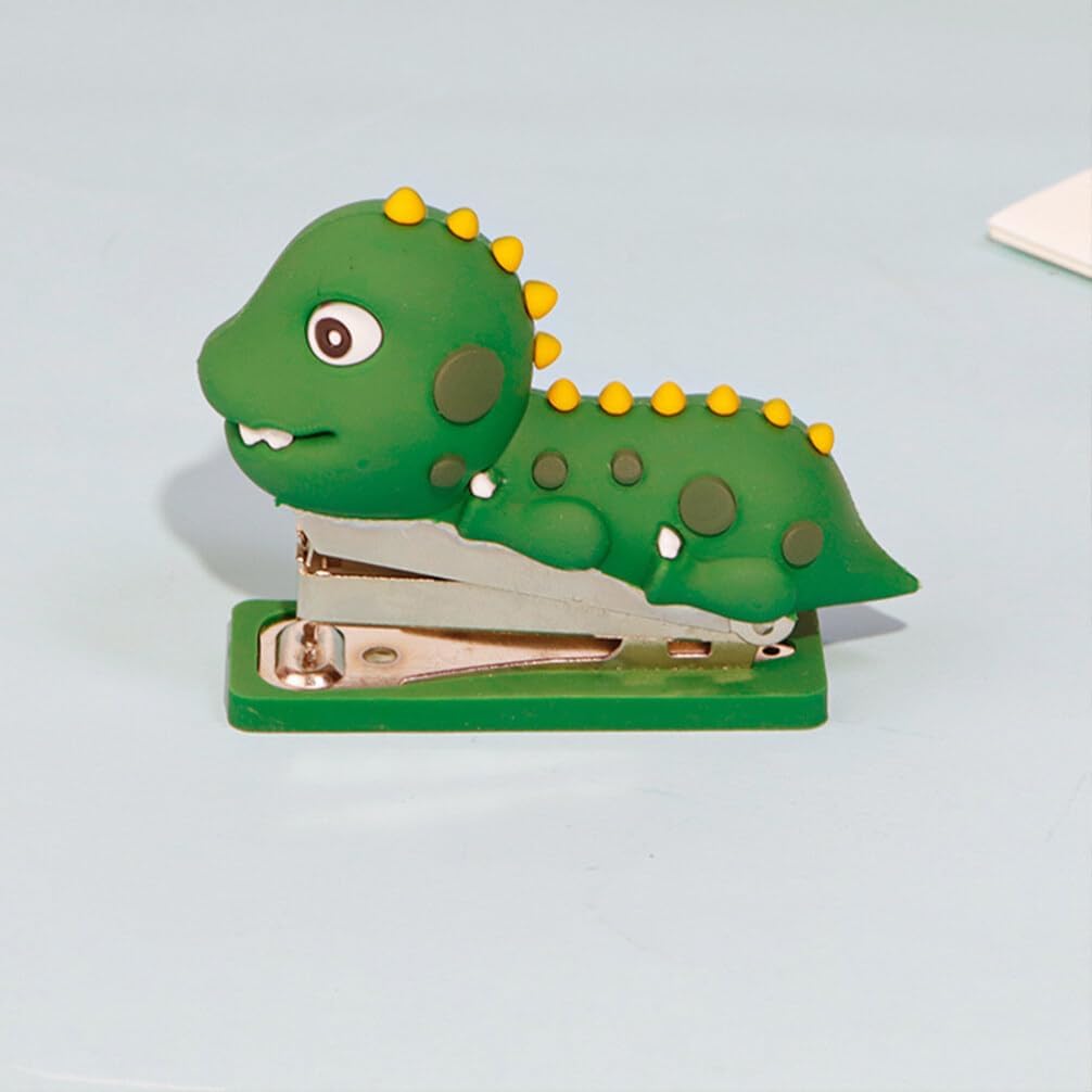EXCEART Dinosaur Mini Stapler Reusable Small Desktop Cute Office Stapler for Desk and Classroom Paper Binding with Decorative Dinosaur Design image 4